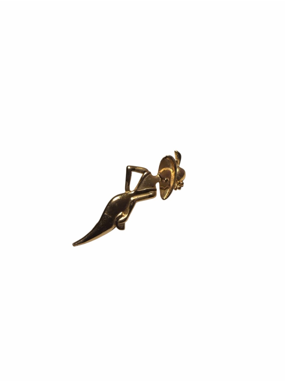 Gold Female Silhouette Brooch Pin - Elegant Women Jewelry